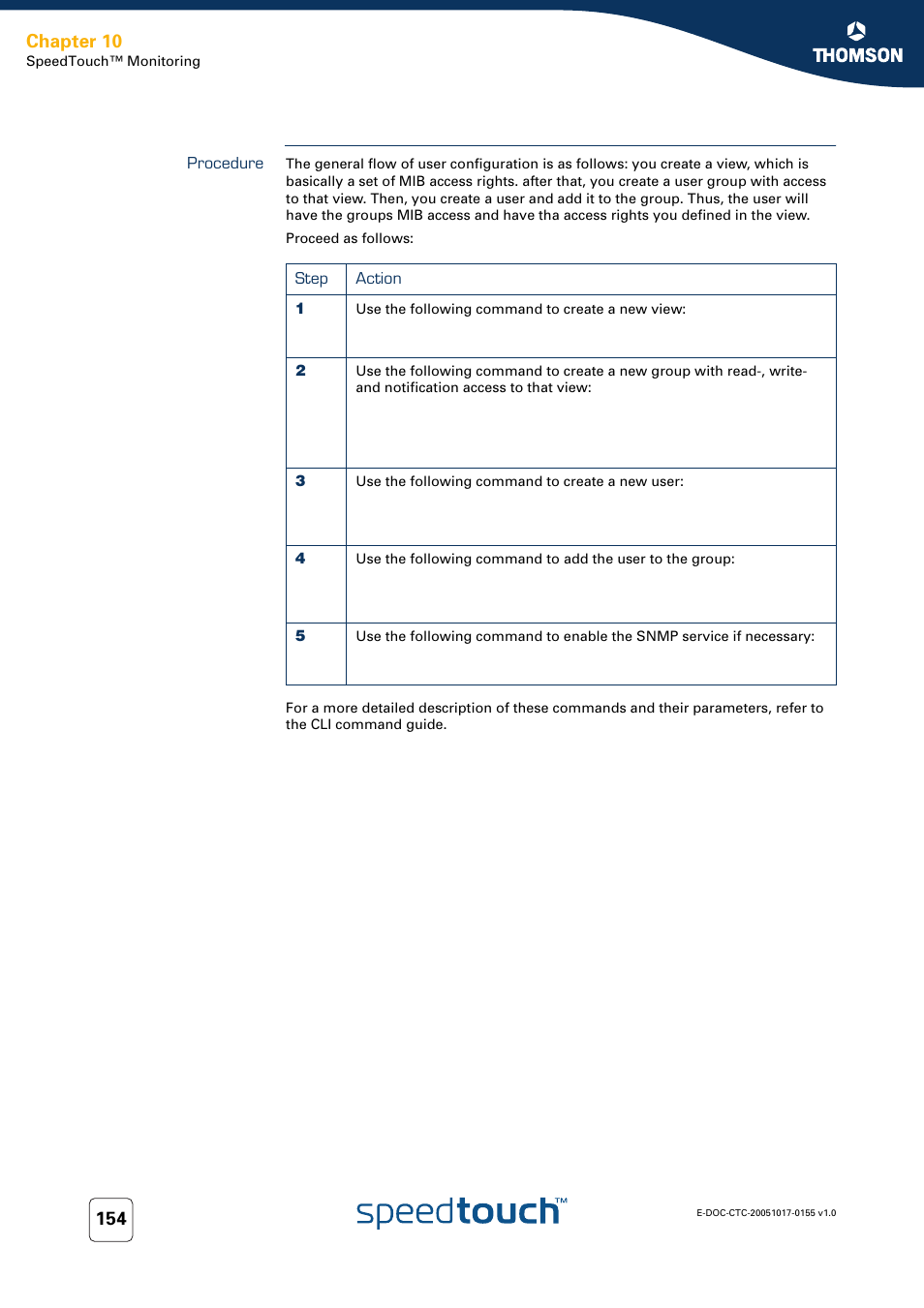 Procedure, Chapter 10 | Technicolor - Thomson Wireless Business DSL Routers SpeedTouchTM620 User Manual | Page 164 / 216