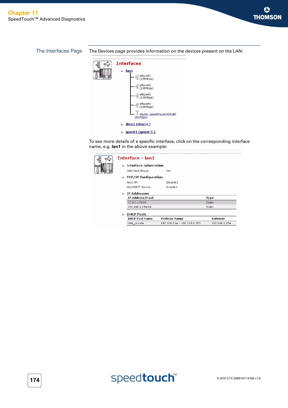 Chapter 11 | Technicolor - Thomson Wireless Business DSL Routers SpeedTouchTM620 User Manual | Page 184 / 216