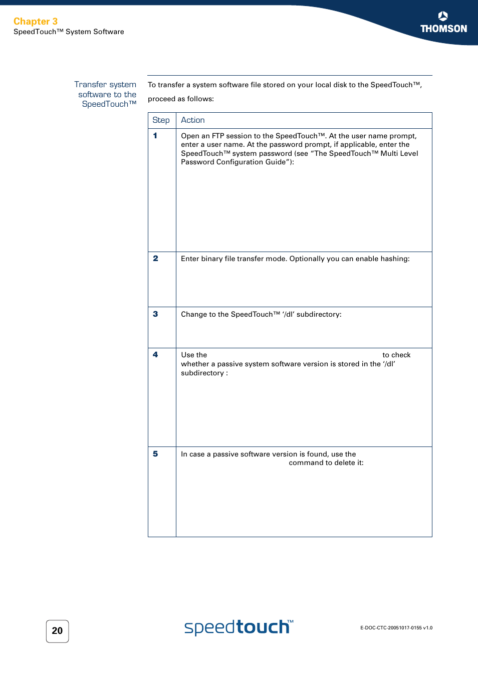 Transfer system software to the speedtouch, Chapter 3 | Technicolor - Thomson Wireless Business DSL Routers SpeedTouchTM620 User Manual | Page 30 / 216