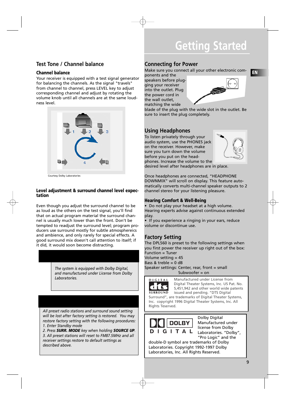Getting started, N o t e | Technicolor - Thomson DPL560HT User Manual | Page 12 / 27