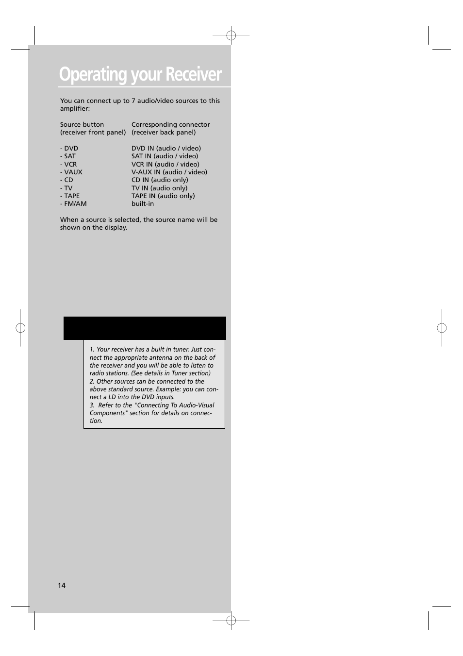 Operating your receiver, N o t e | Technicolor - Thomson DPL560HT User Manual | Page 17 / 27