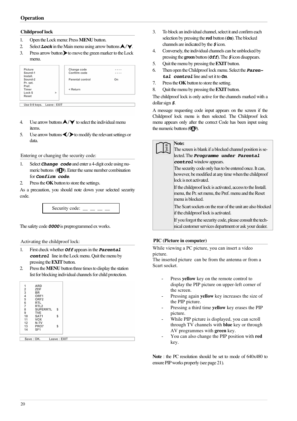 Technicolor - Thomson 20LB020S4 User Manual | Page 20 / 28