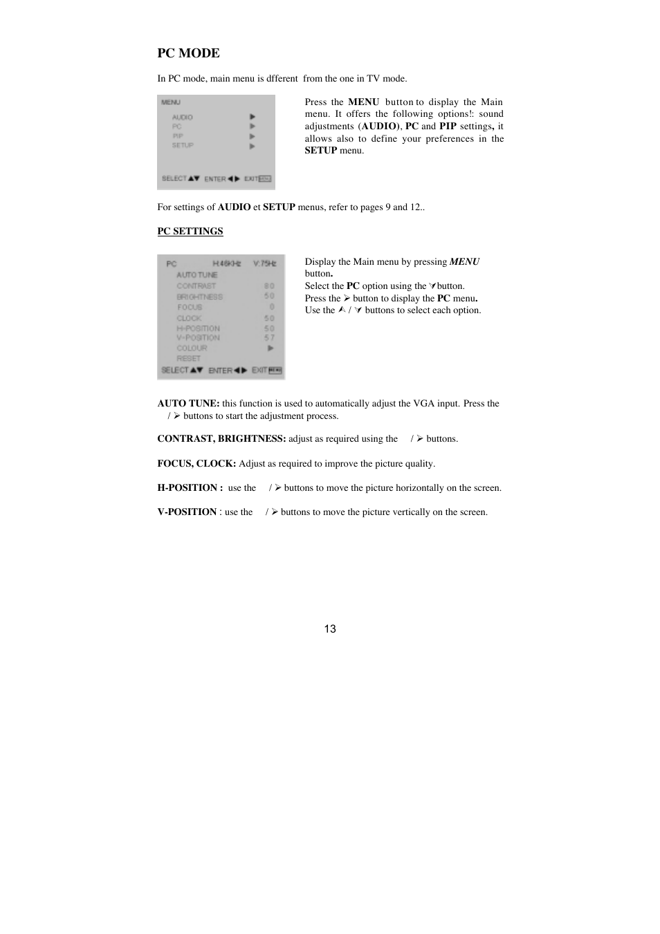 Pc mode | Technicolor - Thomson LB030 User Manual | Page 13 / 20