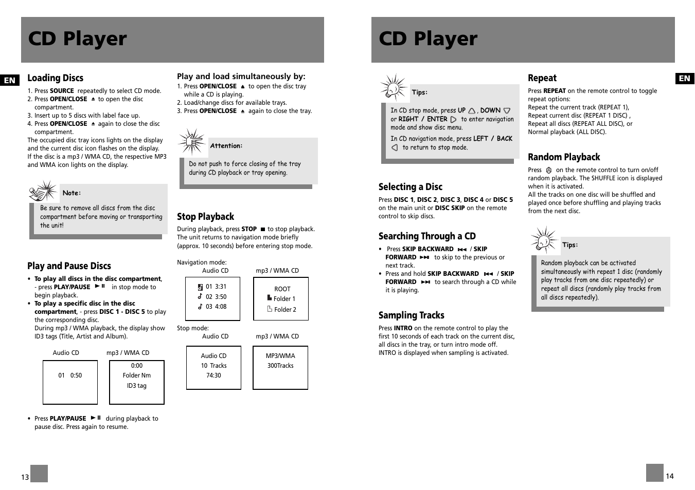 Cd player | Technicolor - Thomson CS700 User Manual | Page 10 / 18