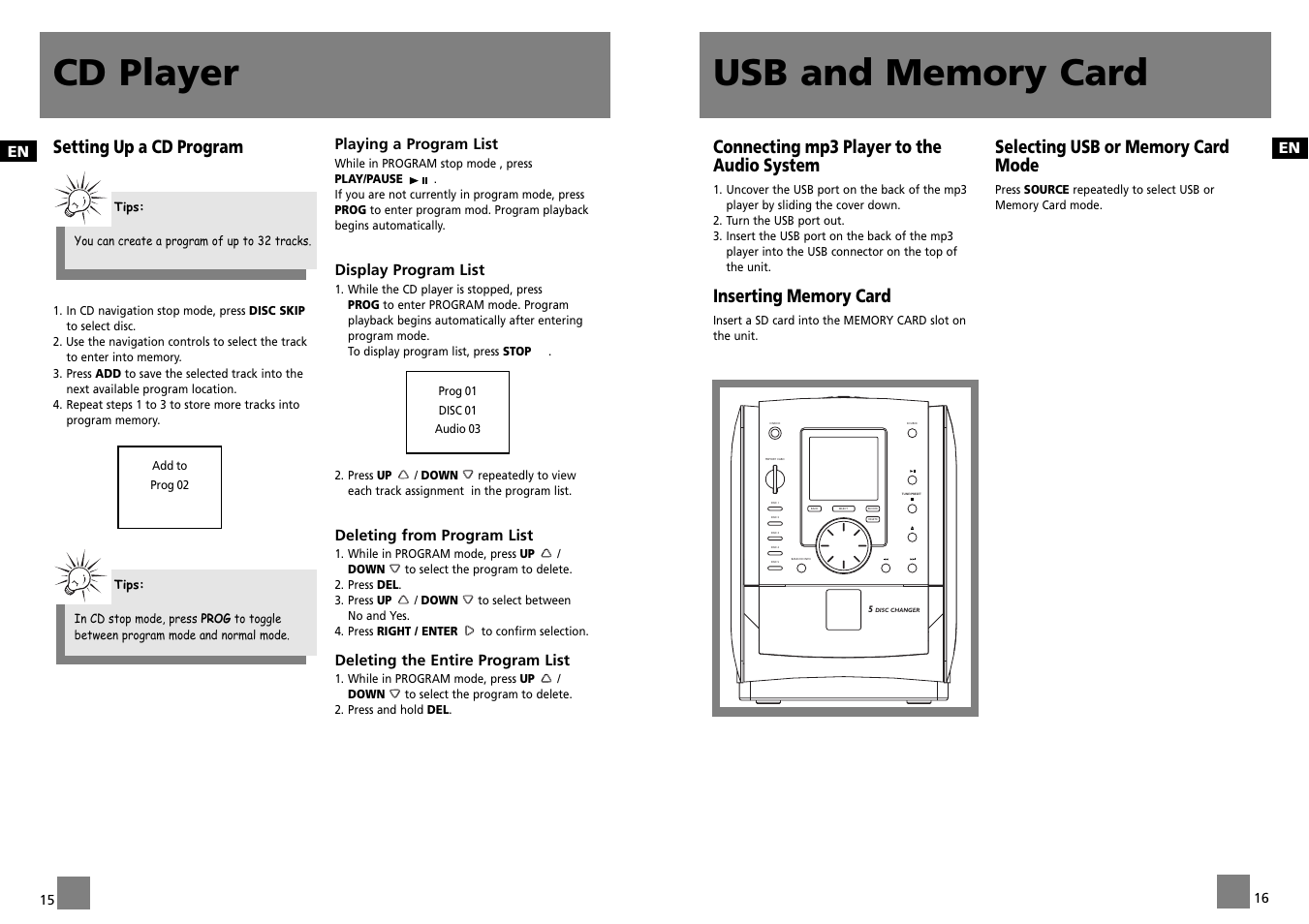 Cd player | Technicolor - Thomson CS700 User Manual | Page 11 / 18