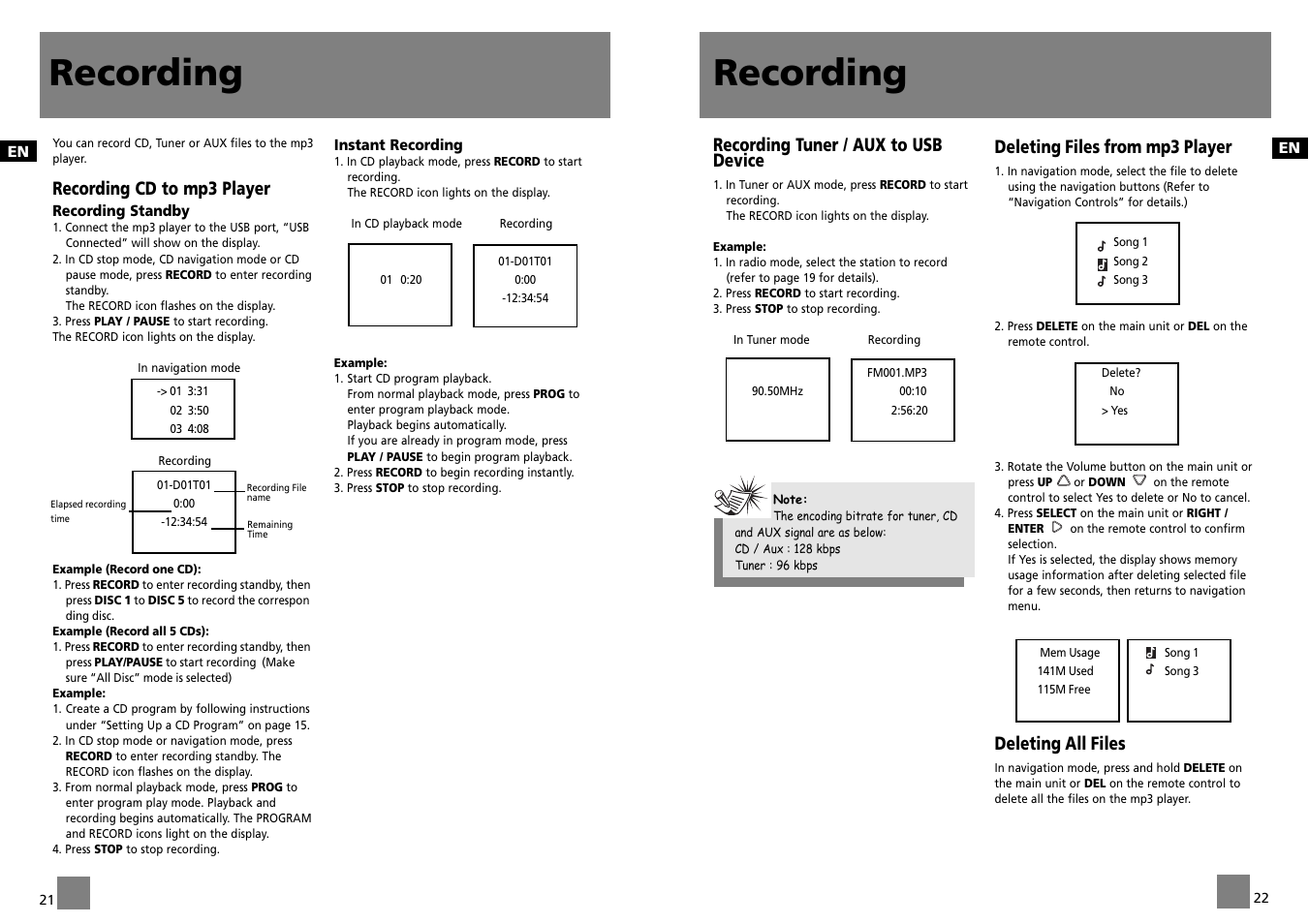Recording | Technicolor - Thomson CS700 User Manual | Page 14 / 18