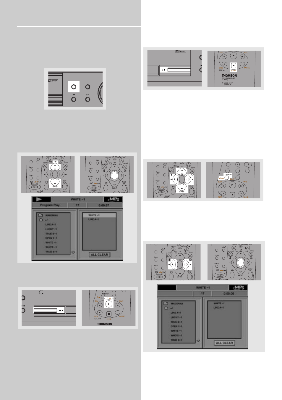Cd / mp3 player, Program play, Delete a specific file or folder from program list | Delete all | Technicolor - Thomson CD/MP3 Player User Manual | Page 7 / 7