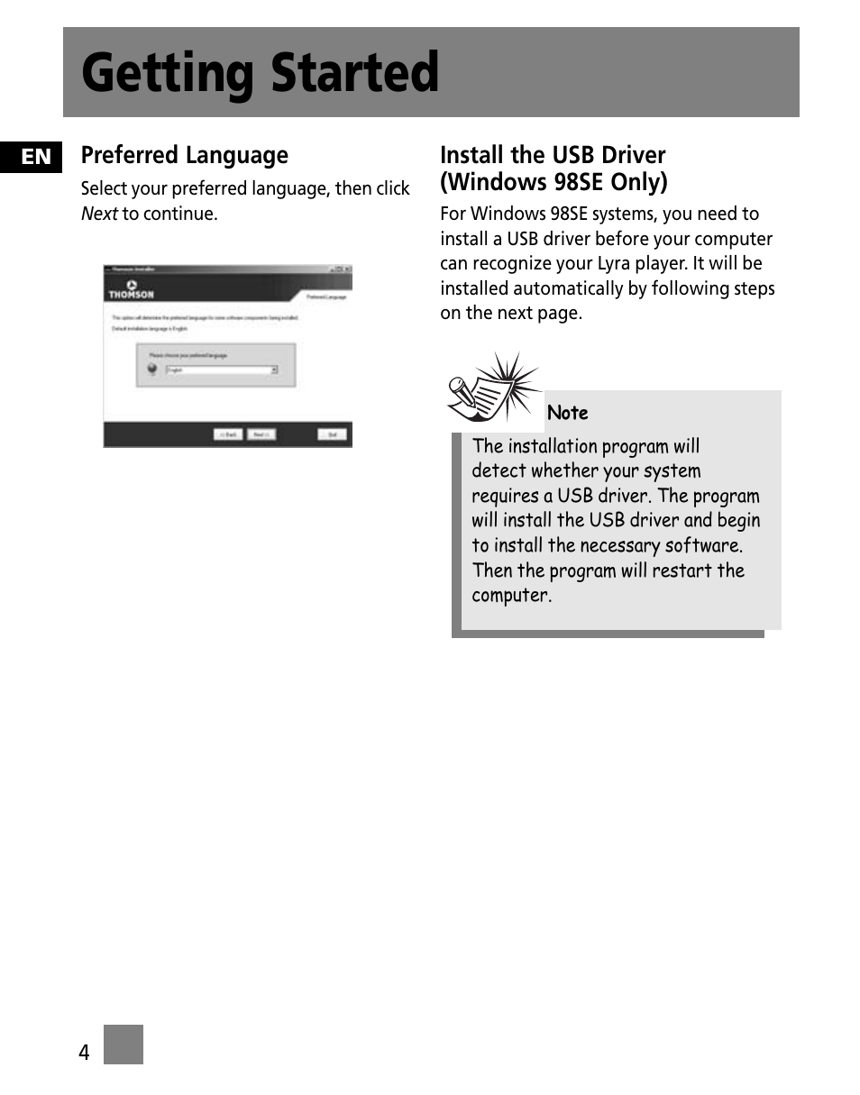 Getting started | Technicolor - Thomson M200EG1 User Manual | Page 37 / 46