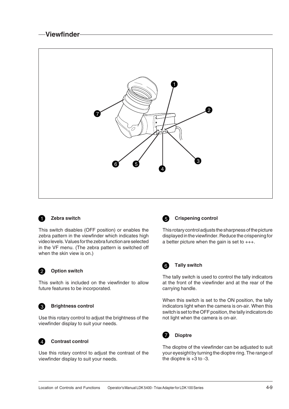 Viewfinder, Viewfinder -9 | Technicolor - Thomson 5400LDK User Manual | Page 33 / 72