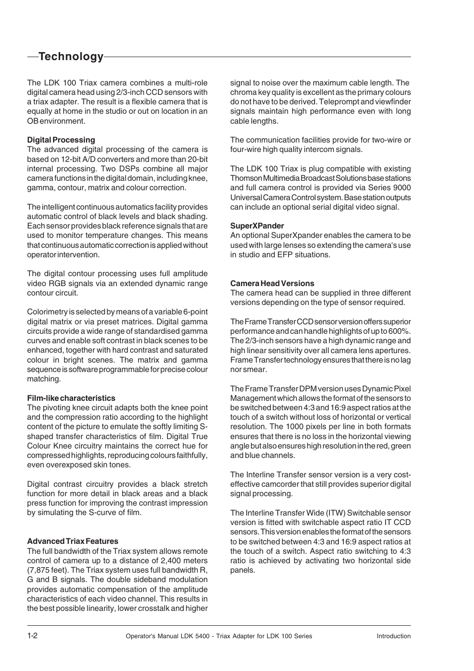 Technology, Technology -2 | Technicolor - Thomson 5400LDK User Manual | Page 6 / 72