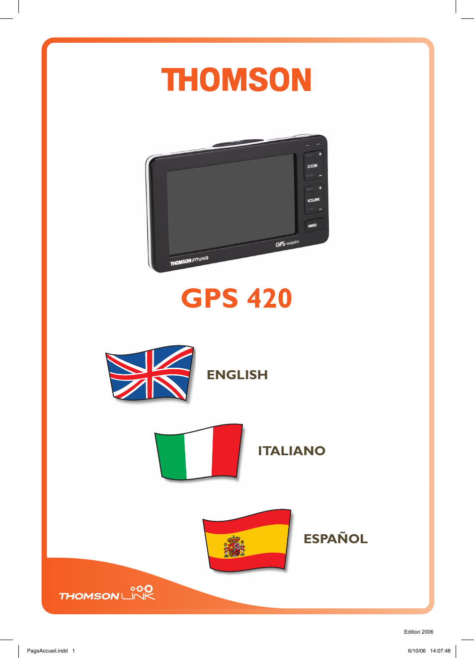 Technicolor - Thomson GPS 420 User Manual | 109 pages