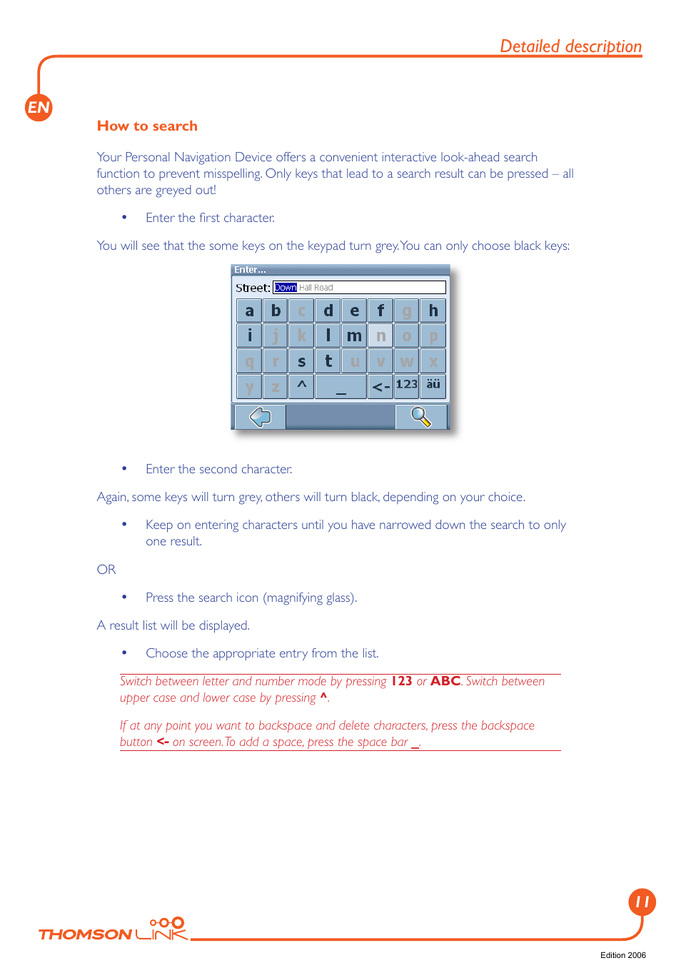 Detailed description | Technicolor - Thomson GPS 420 User Manual | Page 12 / 109