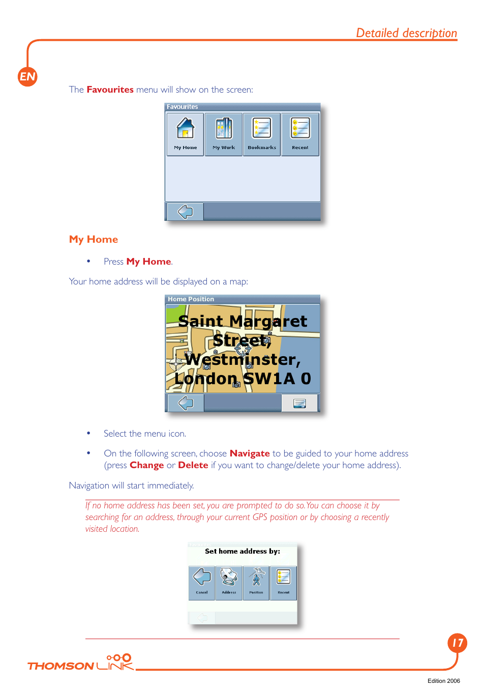 Detailed description | Technicolor - Thomson GPS 420 User Manual | Page 18 / 109