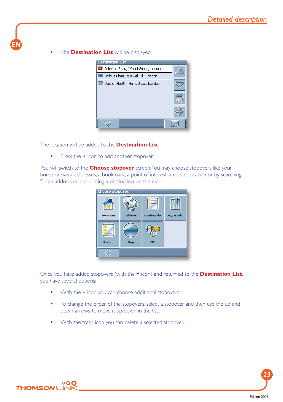 Detailed description | Technicolor - Thomson GPS 420 User Manual | Page 24 / 109