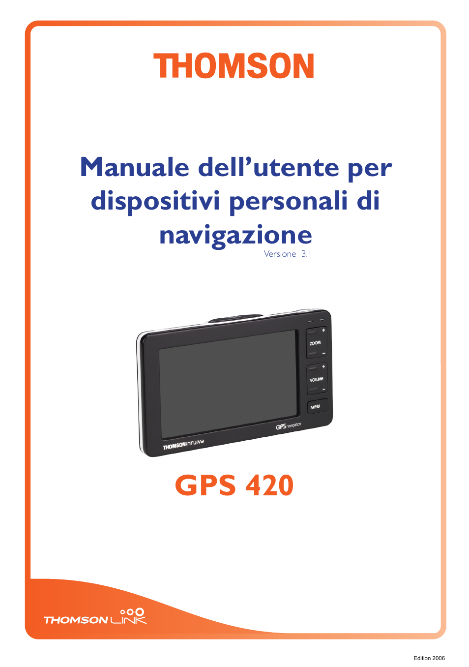 Gps420_italiano.pdf, Gps 420 | Technicolor - Thomson GPS 420 User Manual | Page 38 / 109