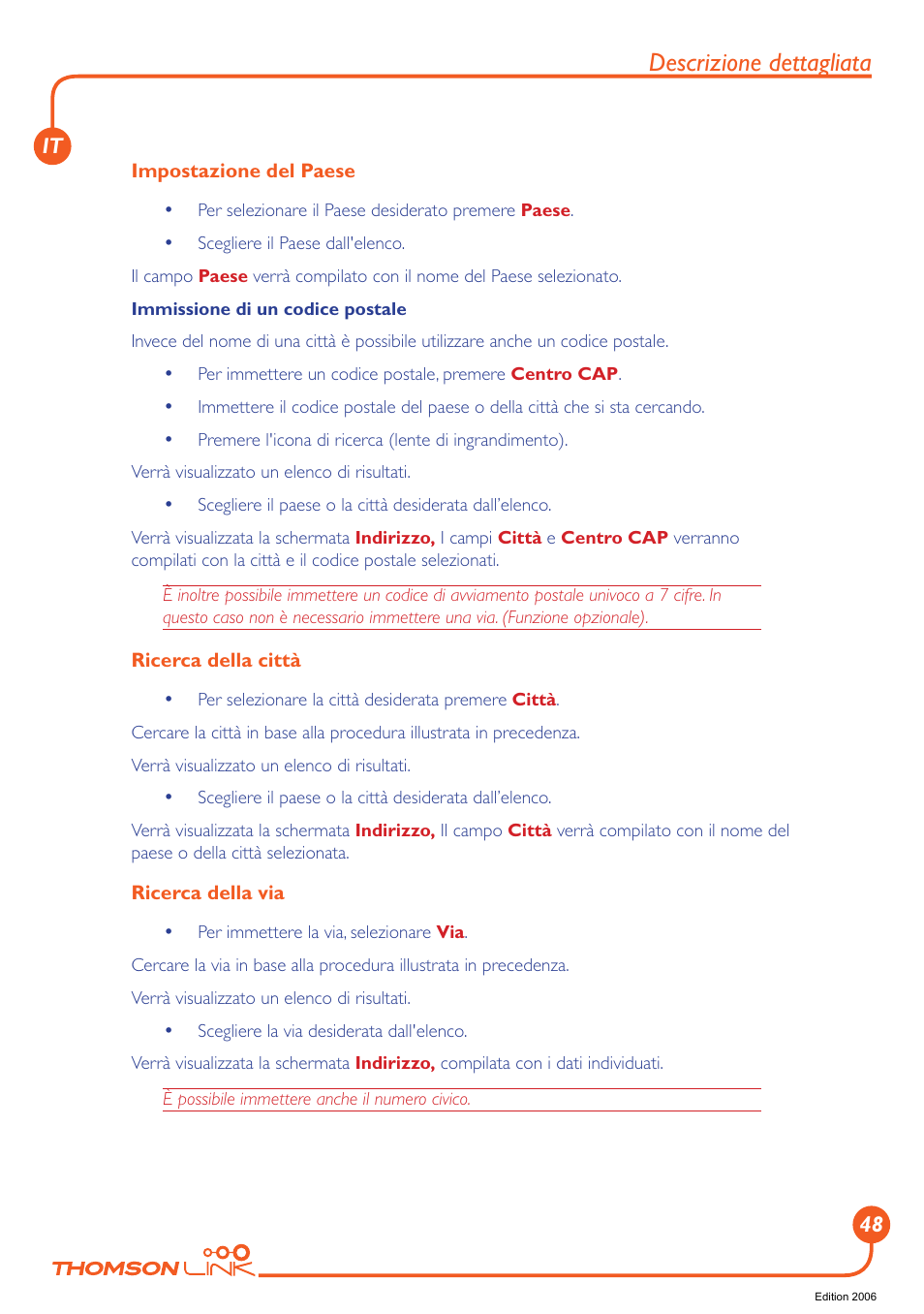 Descrizione dettagliata | Technicolor - Thomson GPS 420 User Manual | Page 49 / 109