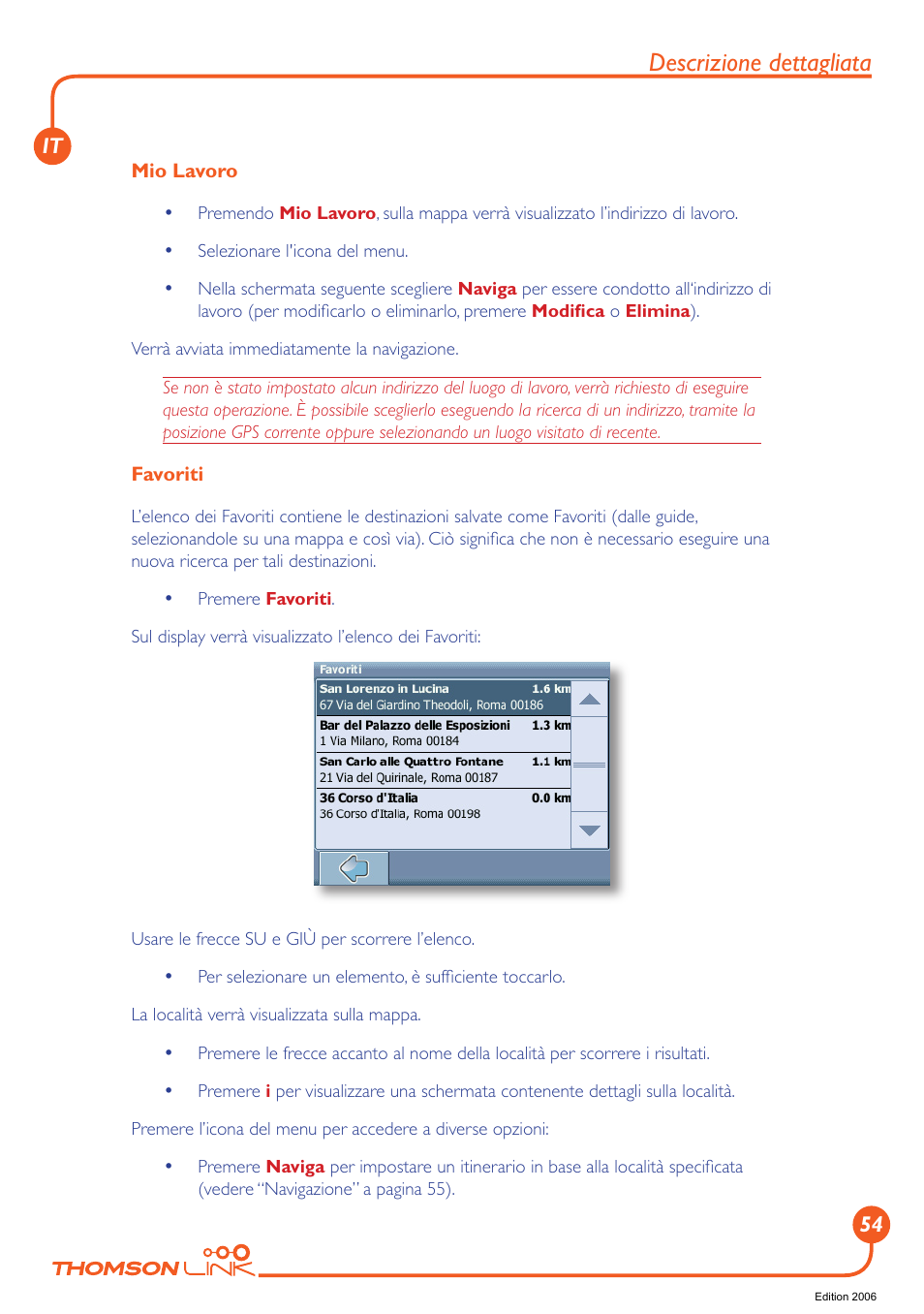 Descrizione dettagliata | Technicolor - Thomson GPS 420 User Manual | Page 55 / 109