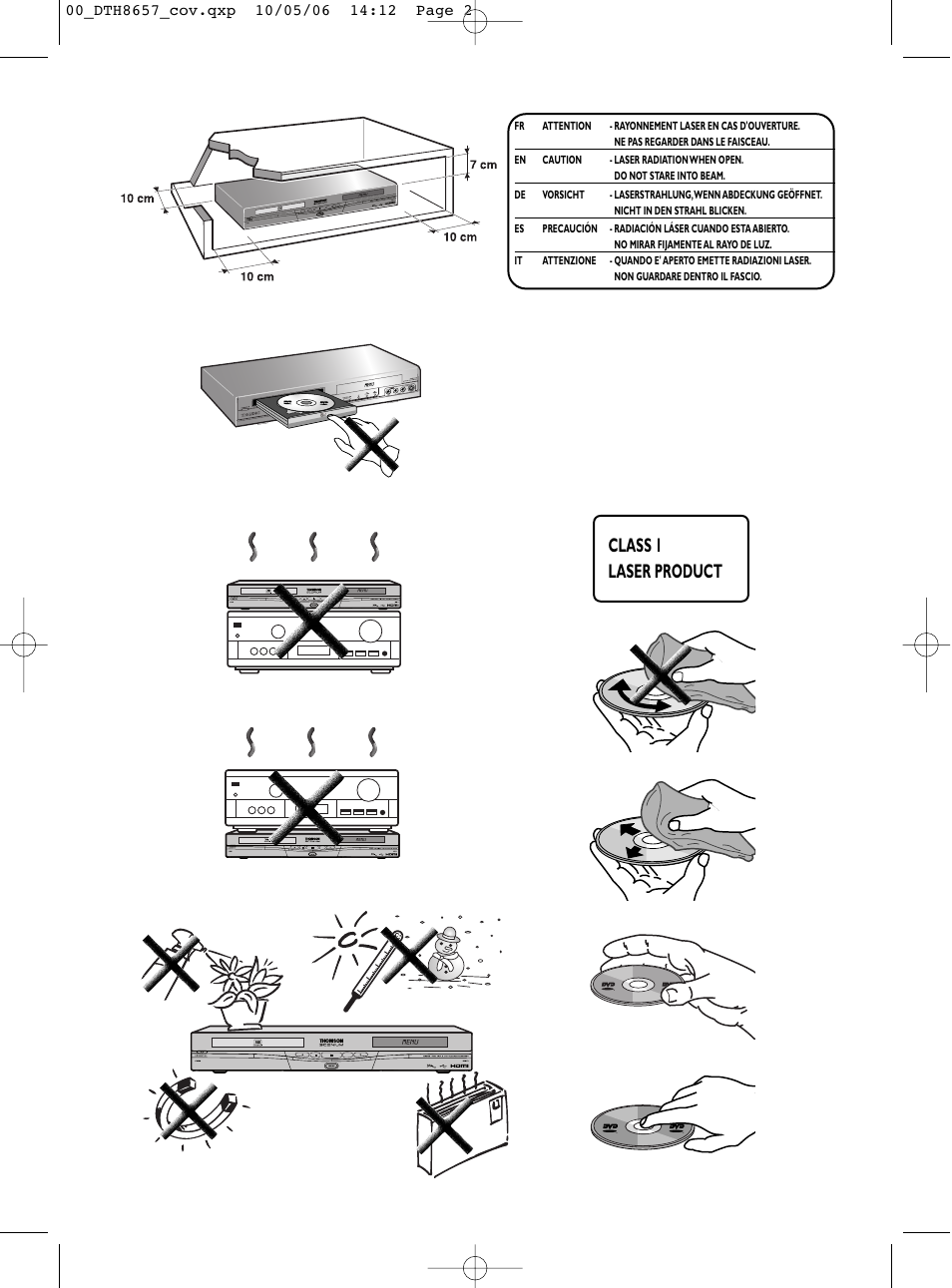 Class 1 laser product | Technicolor - Thomson DTH8657E User Manual | Page 2 / 49