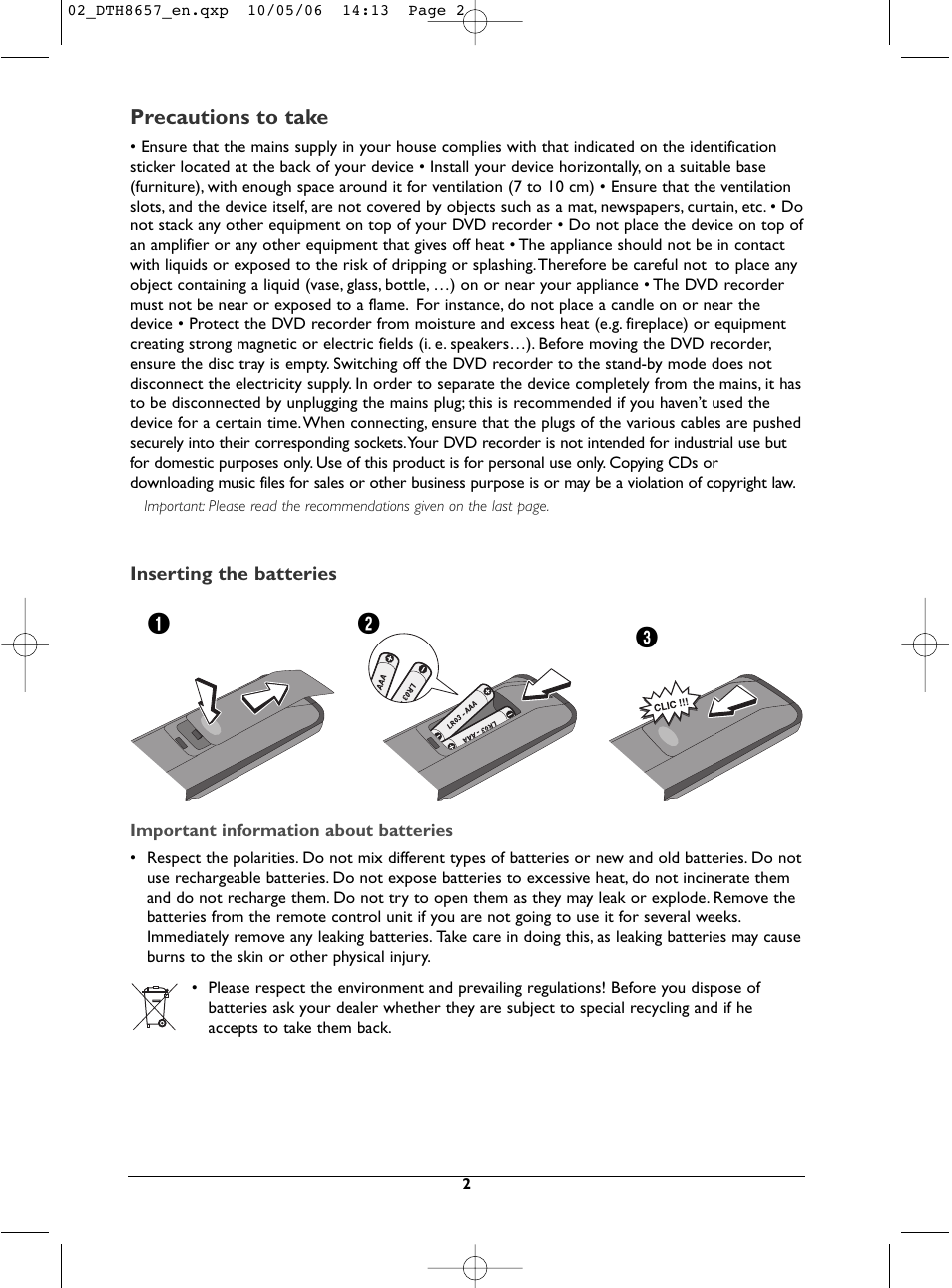 Technicolor - Thomson DTH8657E User Manual | Page 4 / 49