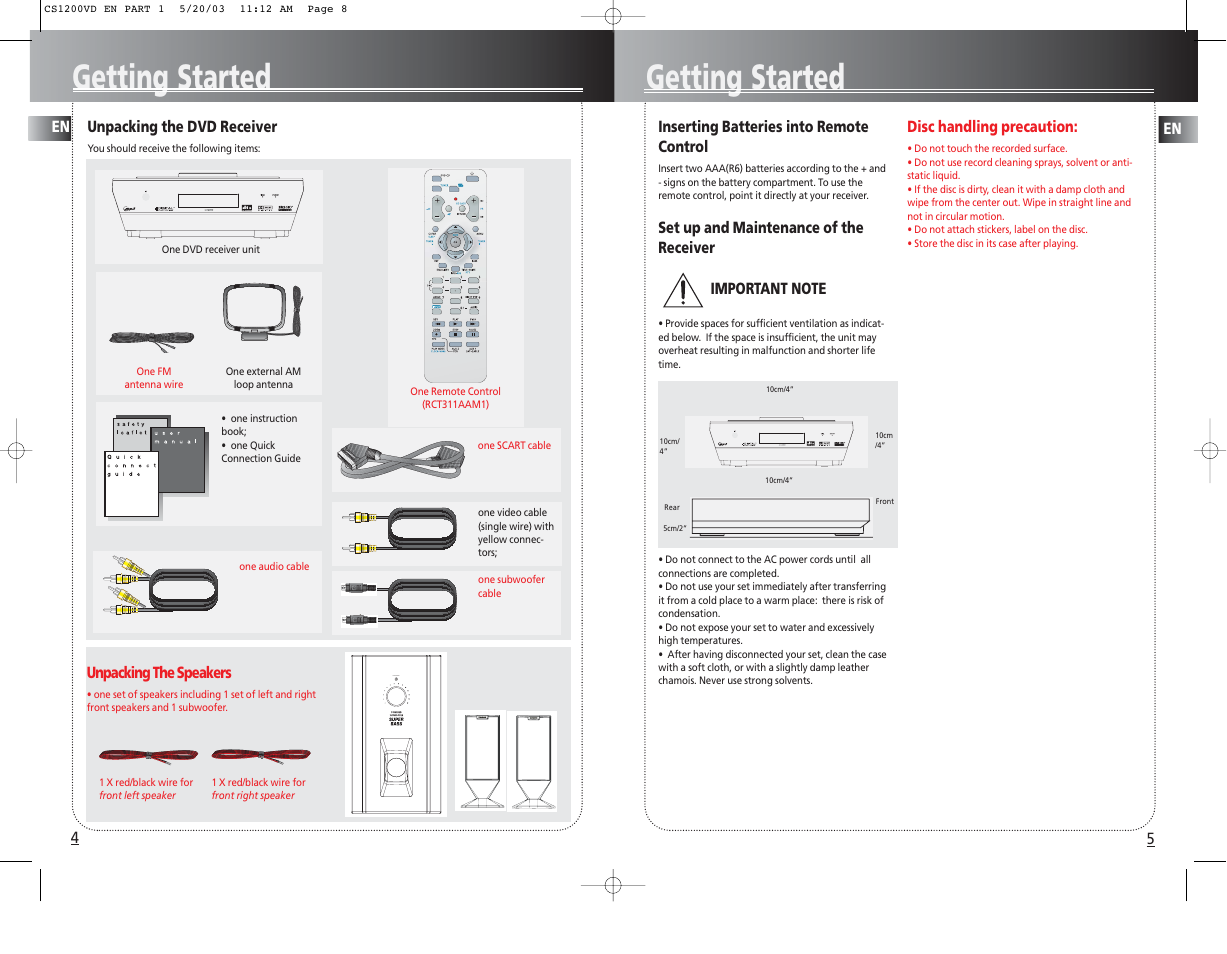Getting started | Technicolor - Thomson CS1200VD User Manual | Page 2 / 7