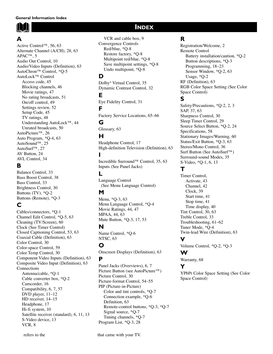 Philips 51PW9303 User Manual | Page 64 / 68