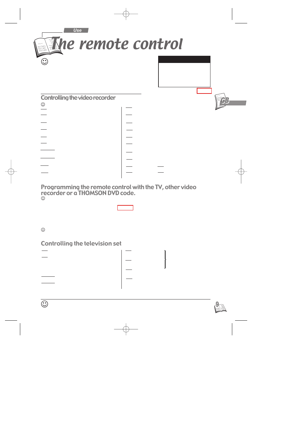 The remote control, Controlling the video recorder, Controlling the television set | He remote control | Technicolor - Thomson NAVICLICK User Manual | Page 13 / 33