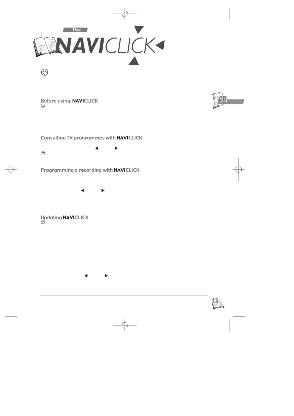 Naviclick, Before using naviclick, Consulting tv programmes with naviclick | Programming a recording with naviclick, Updating naviclick | Technicolor - Thomson NAVICLICK User Manual | Page 17 / 33