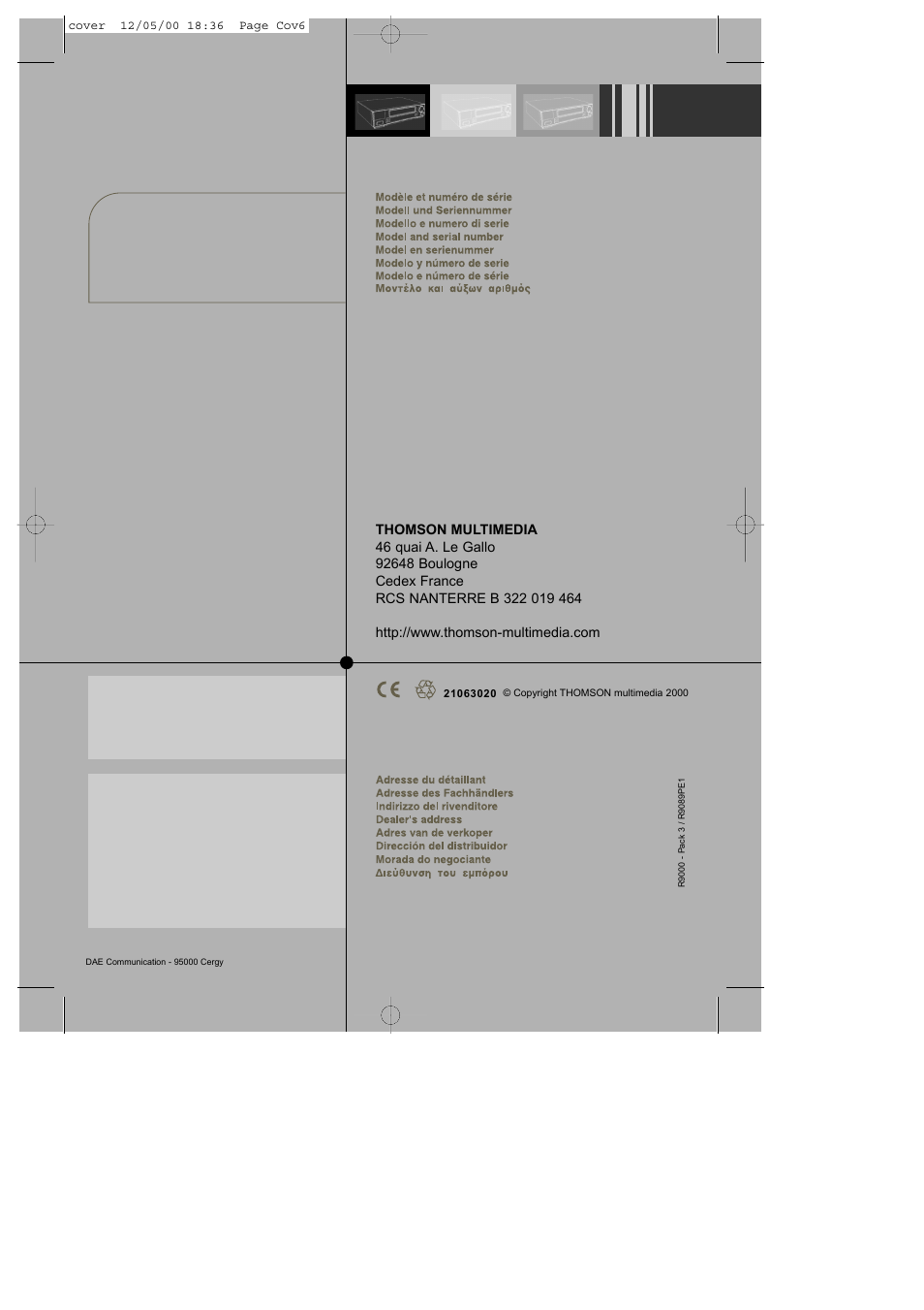 Thomson multimedia 21063020 | Technicolor - Thomson NAVICLICK User Manual | Page 33 / 33