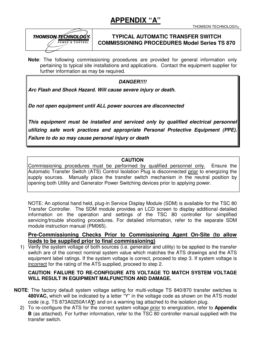 Appendix “a | Technicolor - Thomson TS 870 User Manual | Page 41 / 46