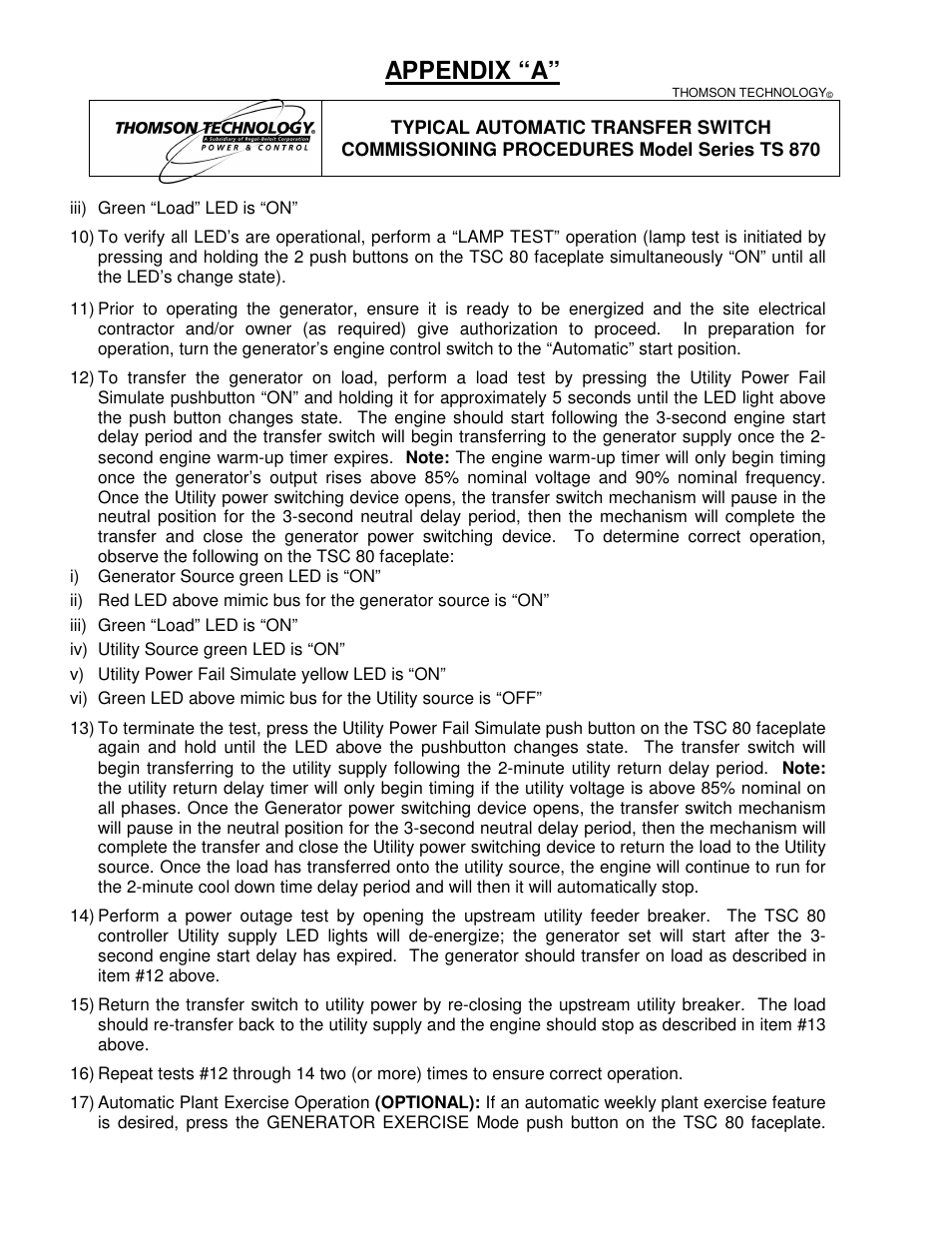 Appendix “a | Technicolor - Thomson TS 870 User Manual | Page 43 / 46