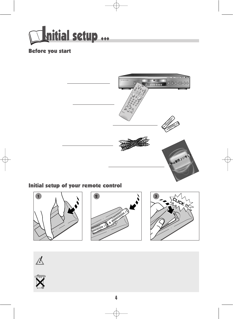 Nitial setup | Technicolor - Thomson DSA100 User Manual | Page 4 / 24