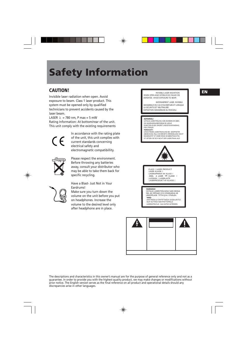 Safety information, Caution, Warning | Technicolor - Thomson CS84 User Manual | Page 2 / 14