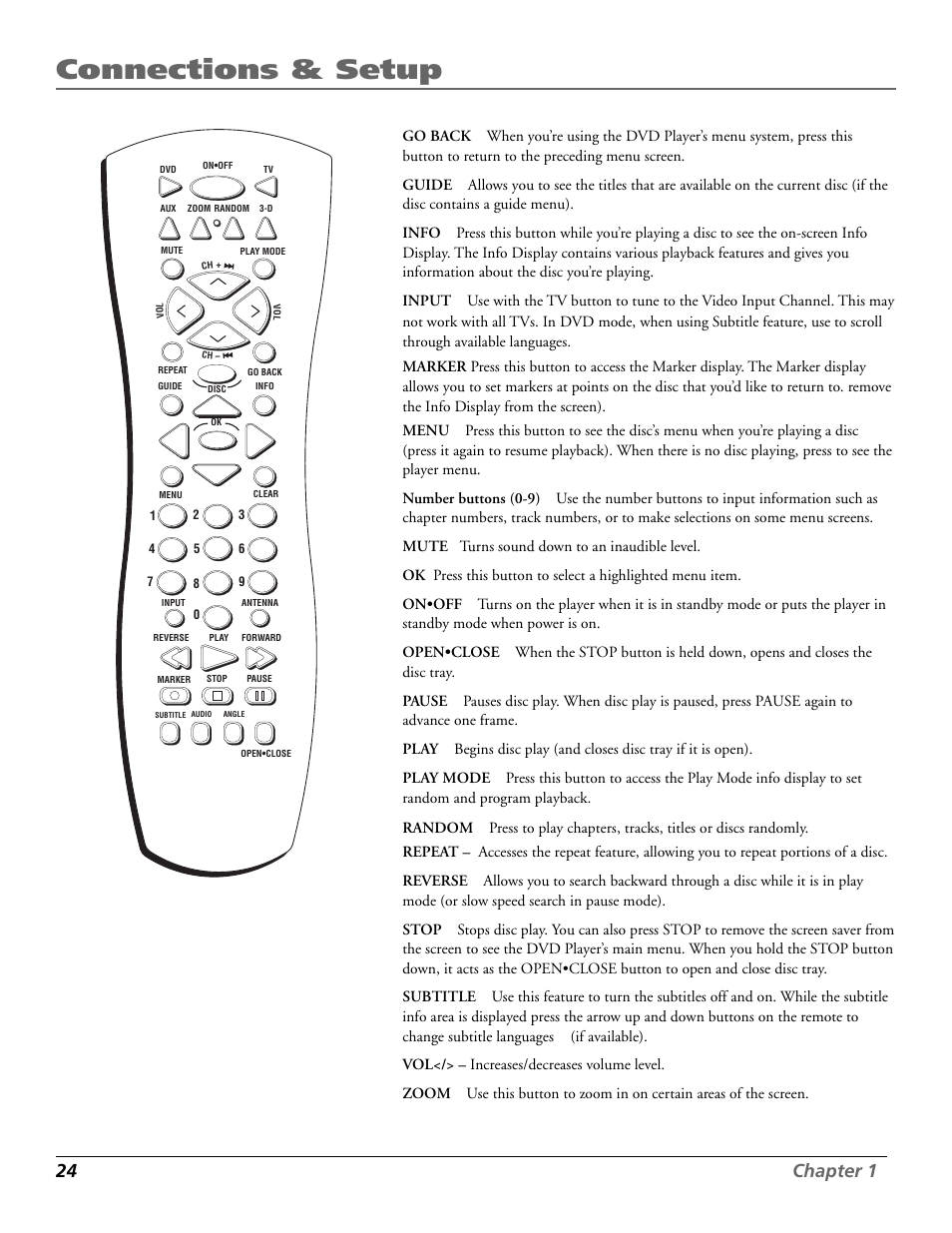 Connections & setup, 24 chapter 1 | Technicolor - Thomson RC5920P User Manual | Page 26 / 74