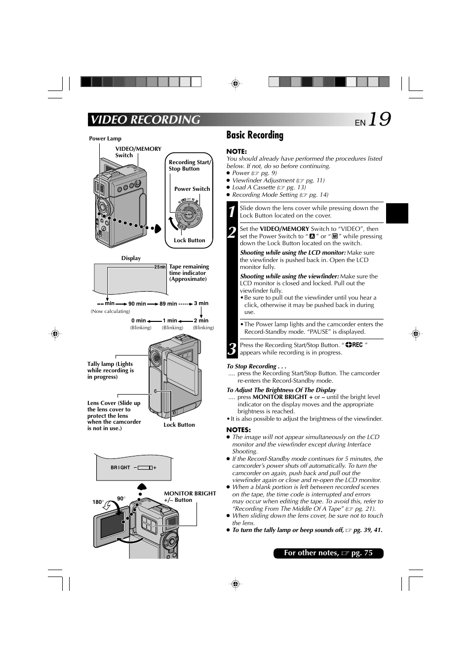Video recording, Basic recording | Technicolor - Thomson HP 270 User Manual | Page 20 / 100