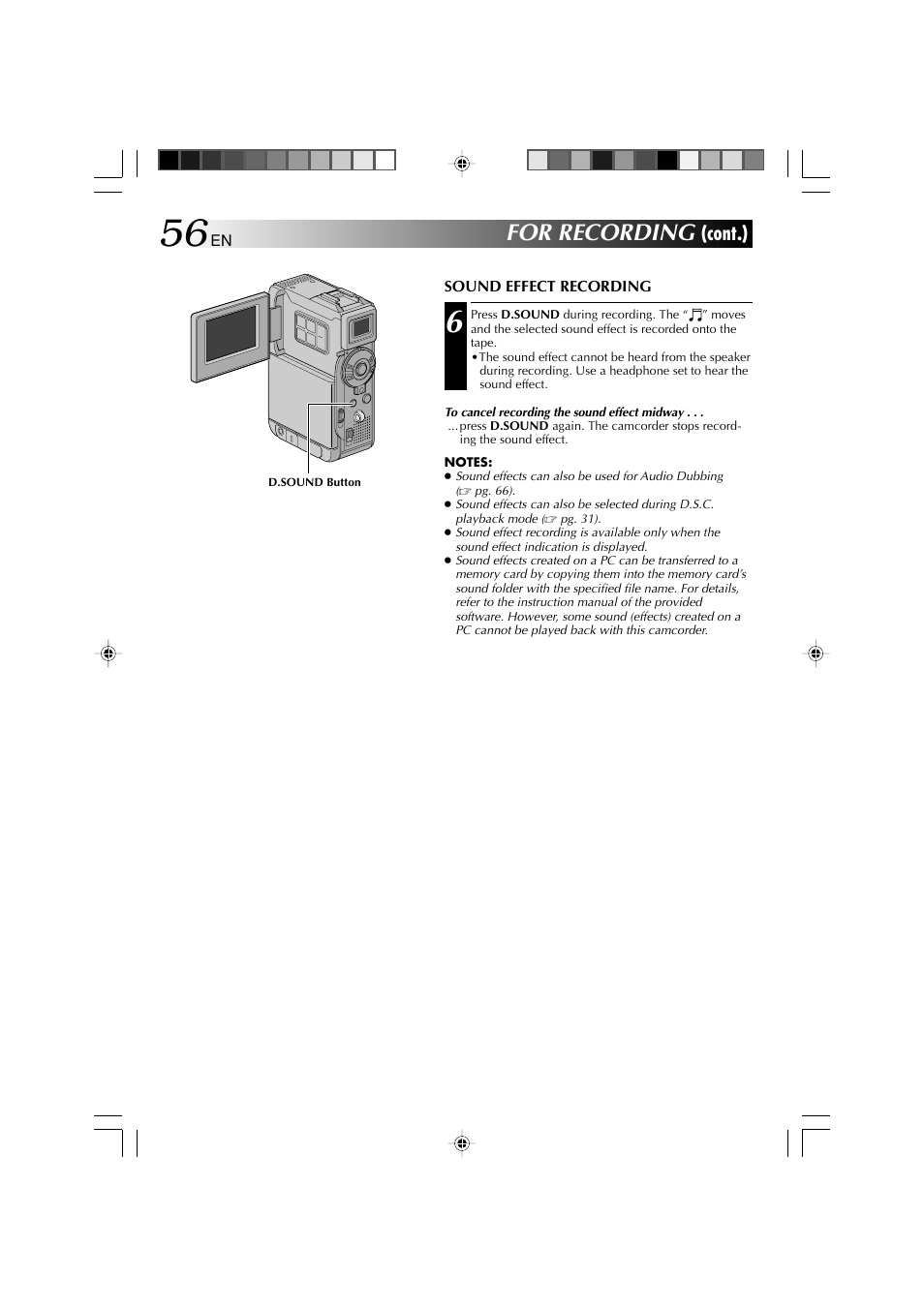 For recording, Cont.) | Technicolor - Thomson HP 270 User Manual | Page 57 / 100