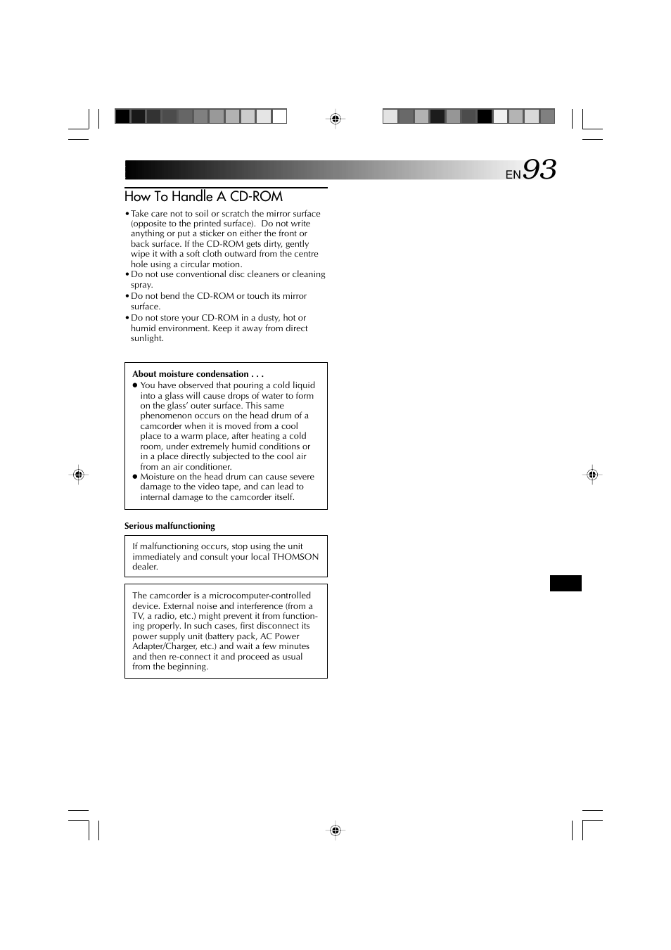 How to handle a cd-rom | Technicolor - Thomson HP 270 User Manual | Page 94 / 100