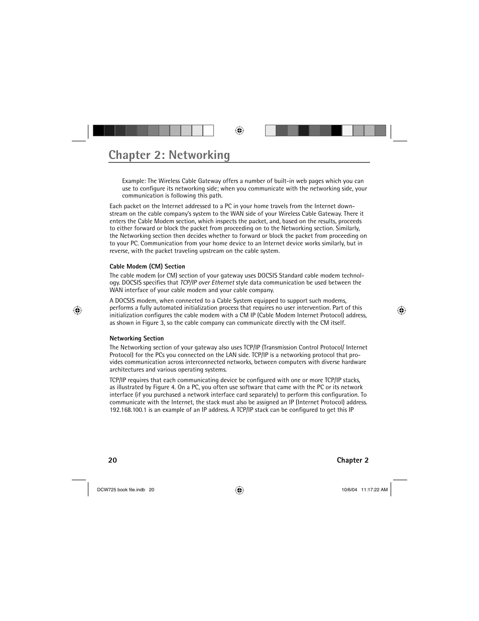 Chapter 2: networking | Technicolor - Thomson Network Router User Manual | Page 22 / 72