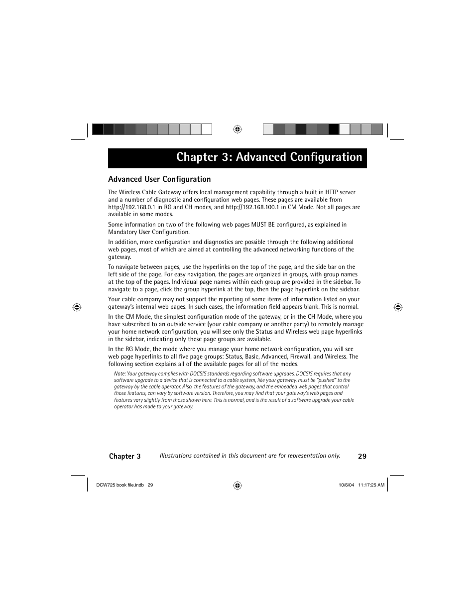 Chapter 3: advanced confi guration, Advanced user confi guration | Technicolor - Thomson Network Router User Manual | Page 31 / 72