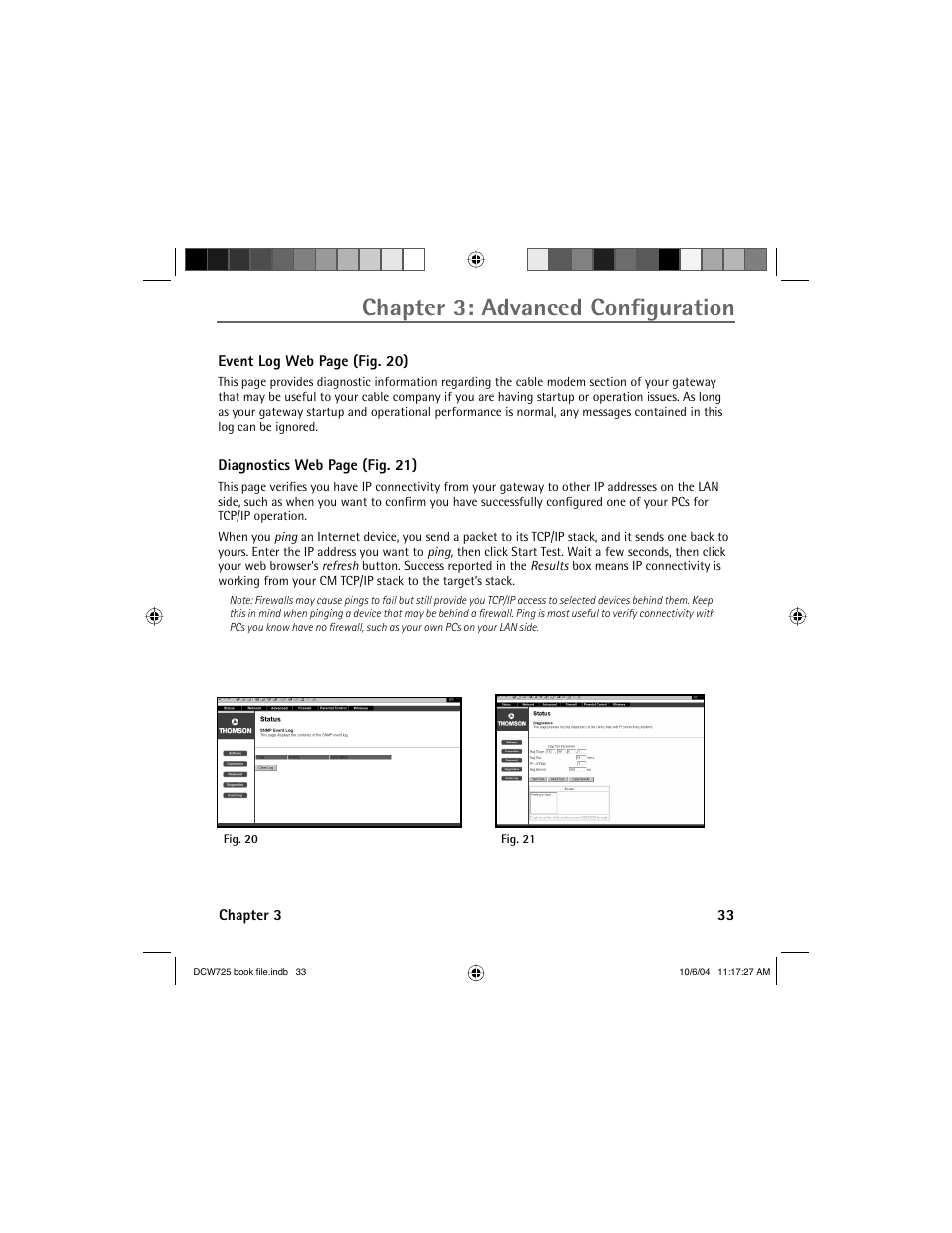 Chapter 3: advanced confi guration | Technicolor - Thomson Network Router User Manual | Page 35 / 72