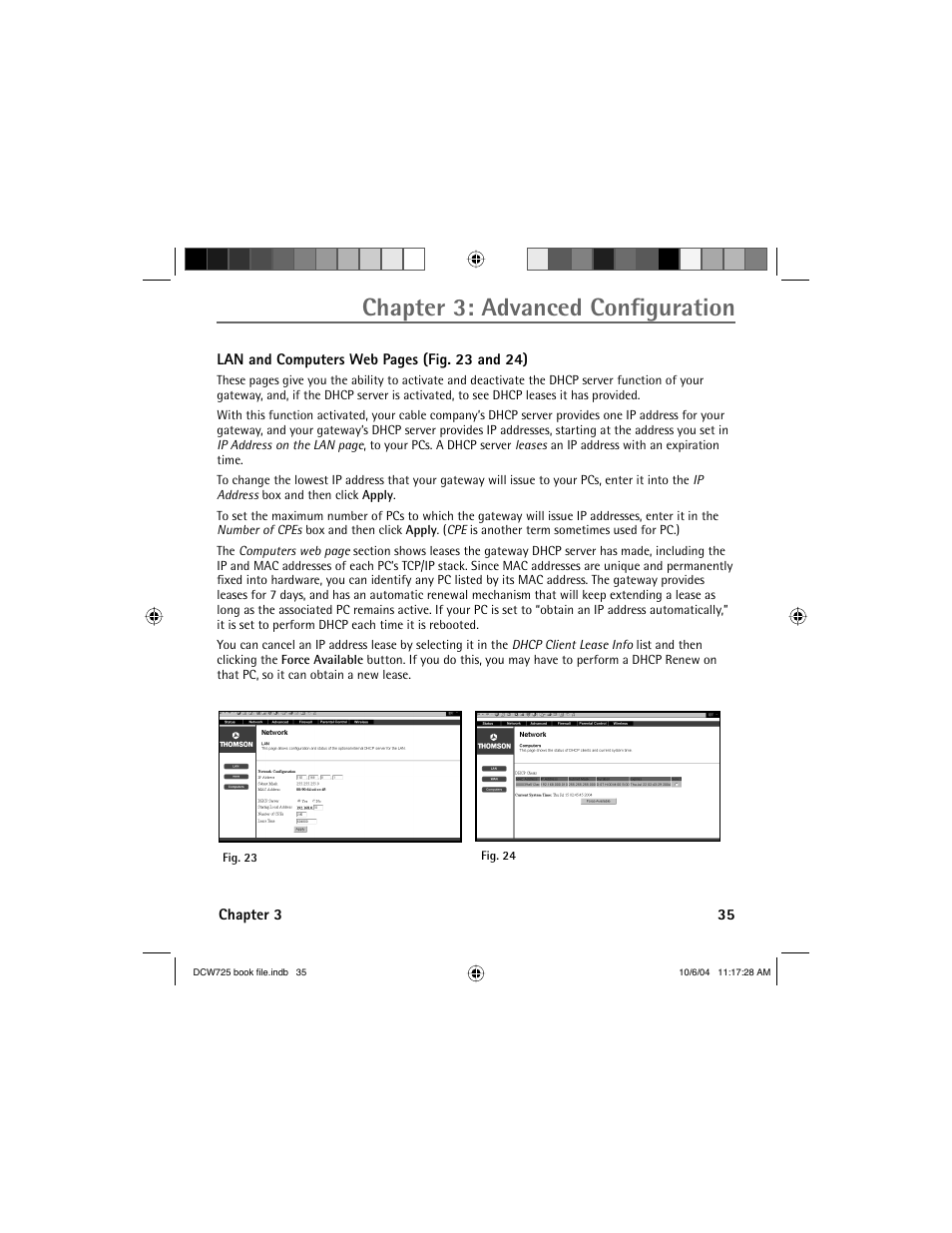 Chapter 3: advanced confi guration | Technicolor - Thomson Network Router User Manual | Page 37 / 72