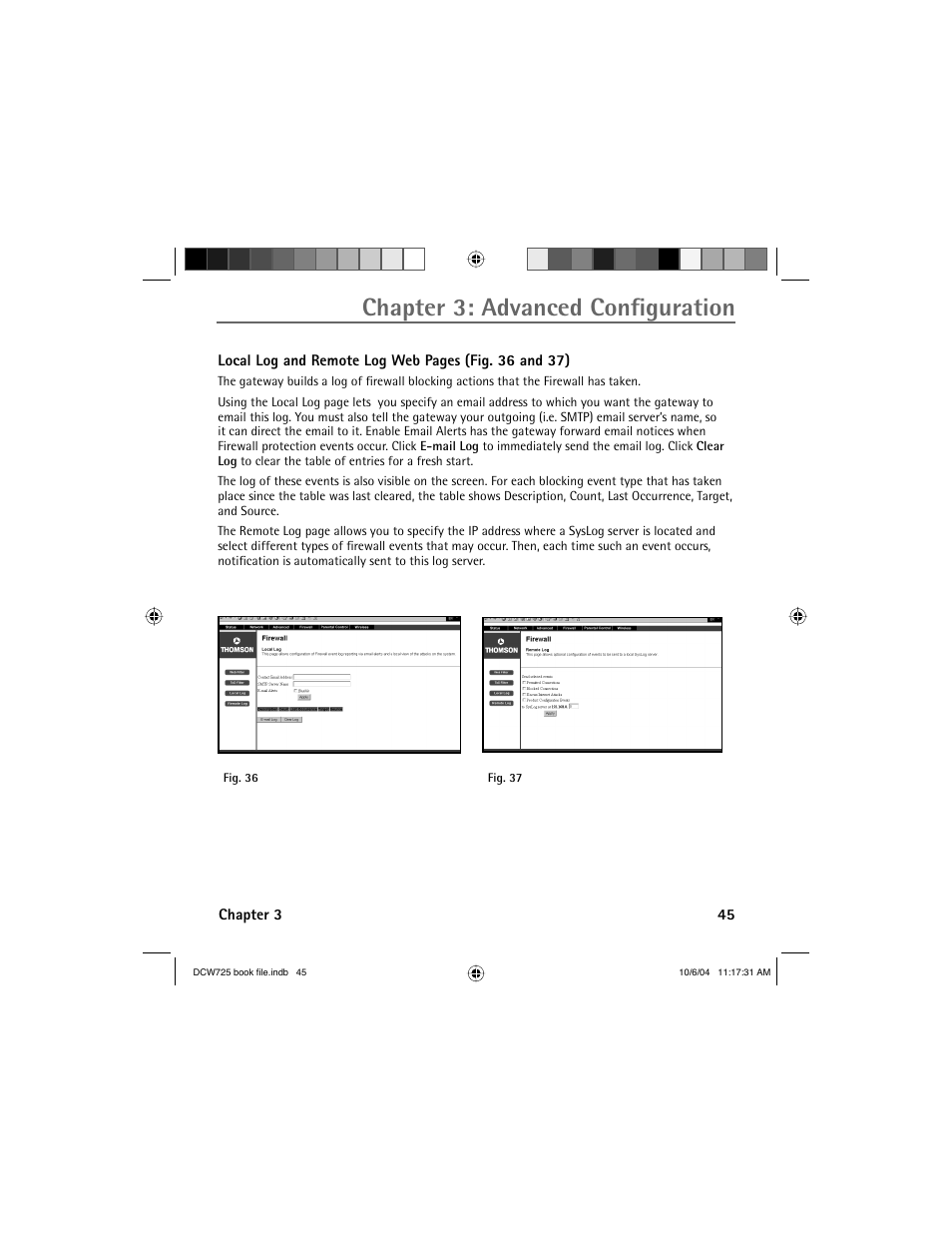 Chapter 3: advanced confi guration | Technicolor - Thomson Network Router User Manual | Page 47 / 72