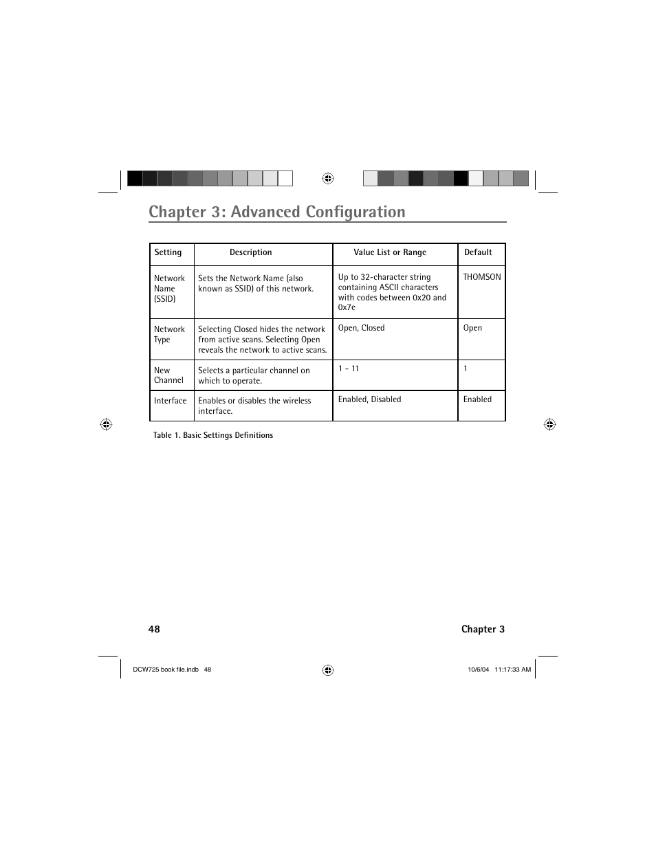 Chapter 3: advanced confi guration | Technicolor - Thomson Network Router User Manual | Page 50 / 72