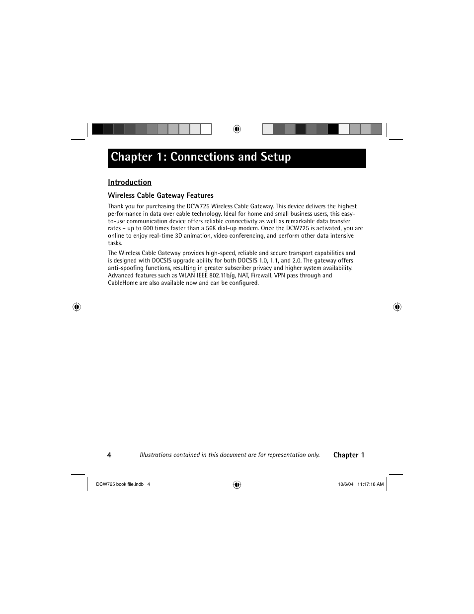 Chapter 1: connections and setup, Introduction | Technicolor - Thomson Network Router User Manual | Page 6 / 72