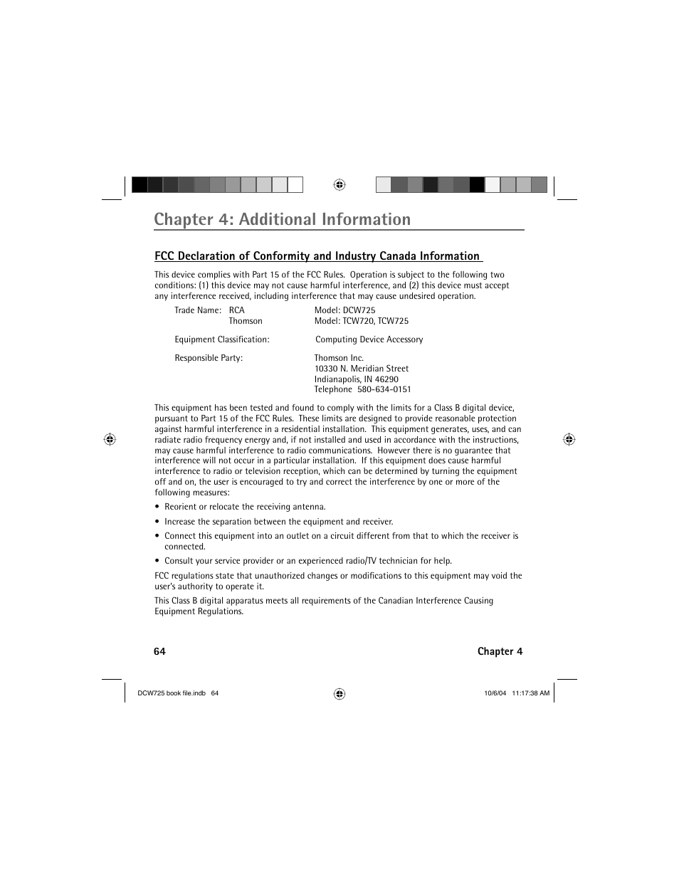 Chapter 4: additional information | Technicolor - Thomson Network Router User Manual | Page 66 / 72