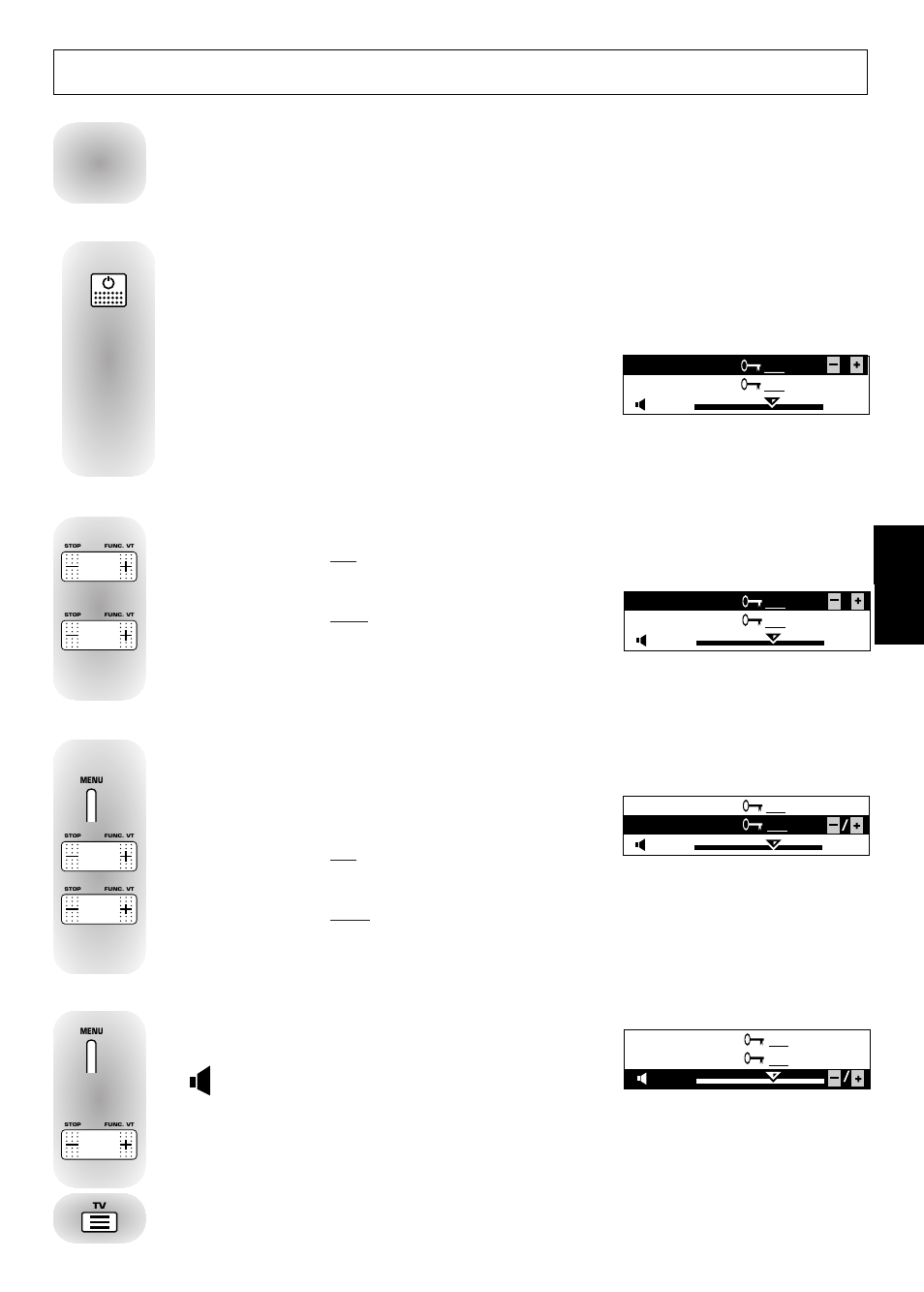 Locking menu, Menu display, Locking and unlocking the timer menu | Volume limiting, Press briefly to remove the menu from the screen | Technicolor - Thomson 21 MS 77 CX User Manual | Page 17 / 18