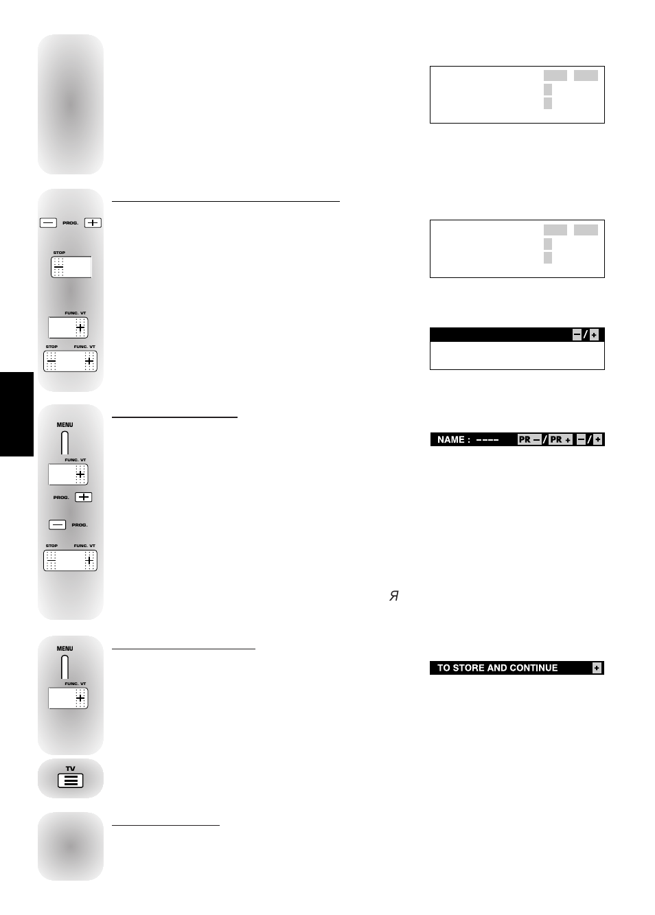 2 . programme organizer menu, Erasing - storing programmes, Programme name | To store in memory, New channels, Programme organizer menu, Press briefly to clear the menu from the screen | Technicolor - Thomson 21 MS 77 CX User Manual | Page 6 / 18