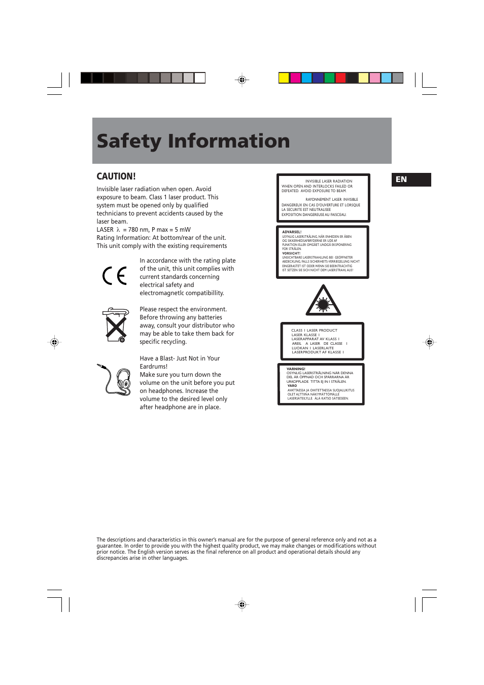 Safety information, Caution | Technicolor - Thomson CS104 User Manual | Page 2 / 15