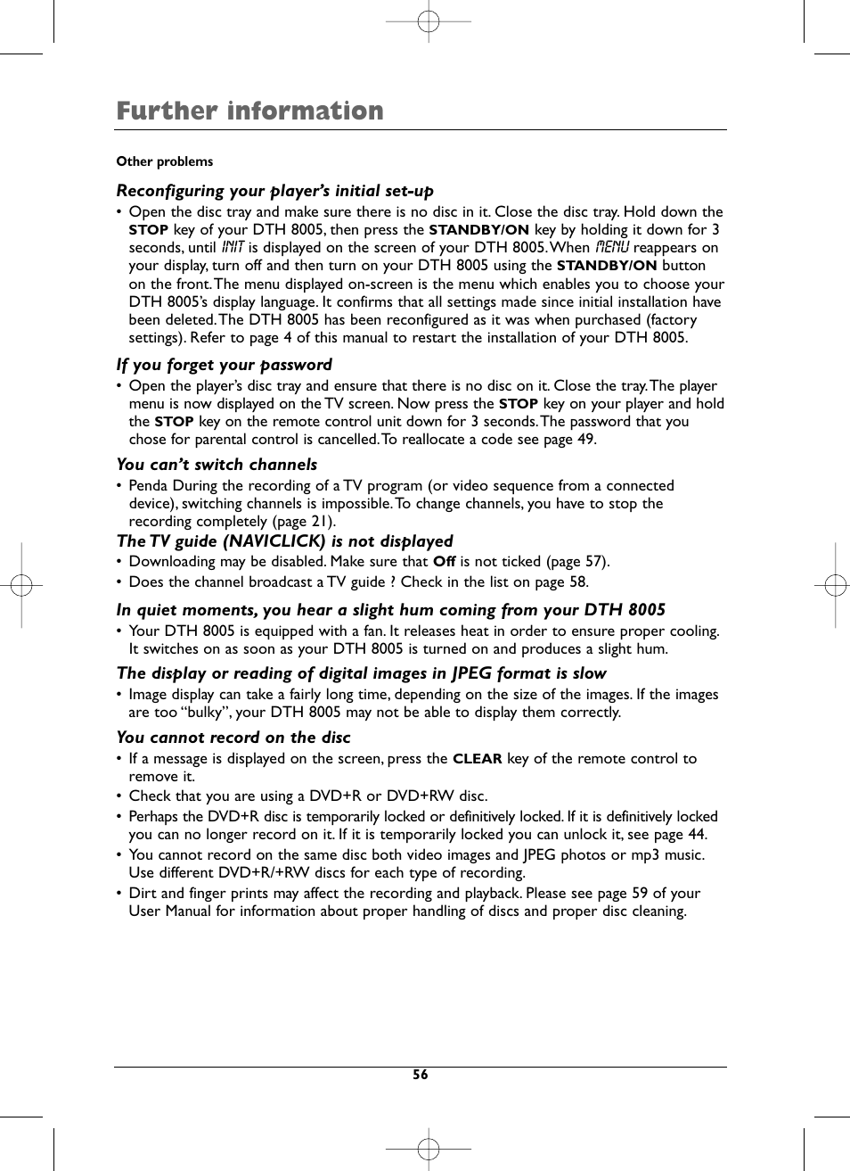 Further information | Technicolor - Thomson DTH8005 User Manual | Page 56 / 60