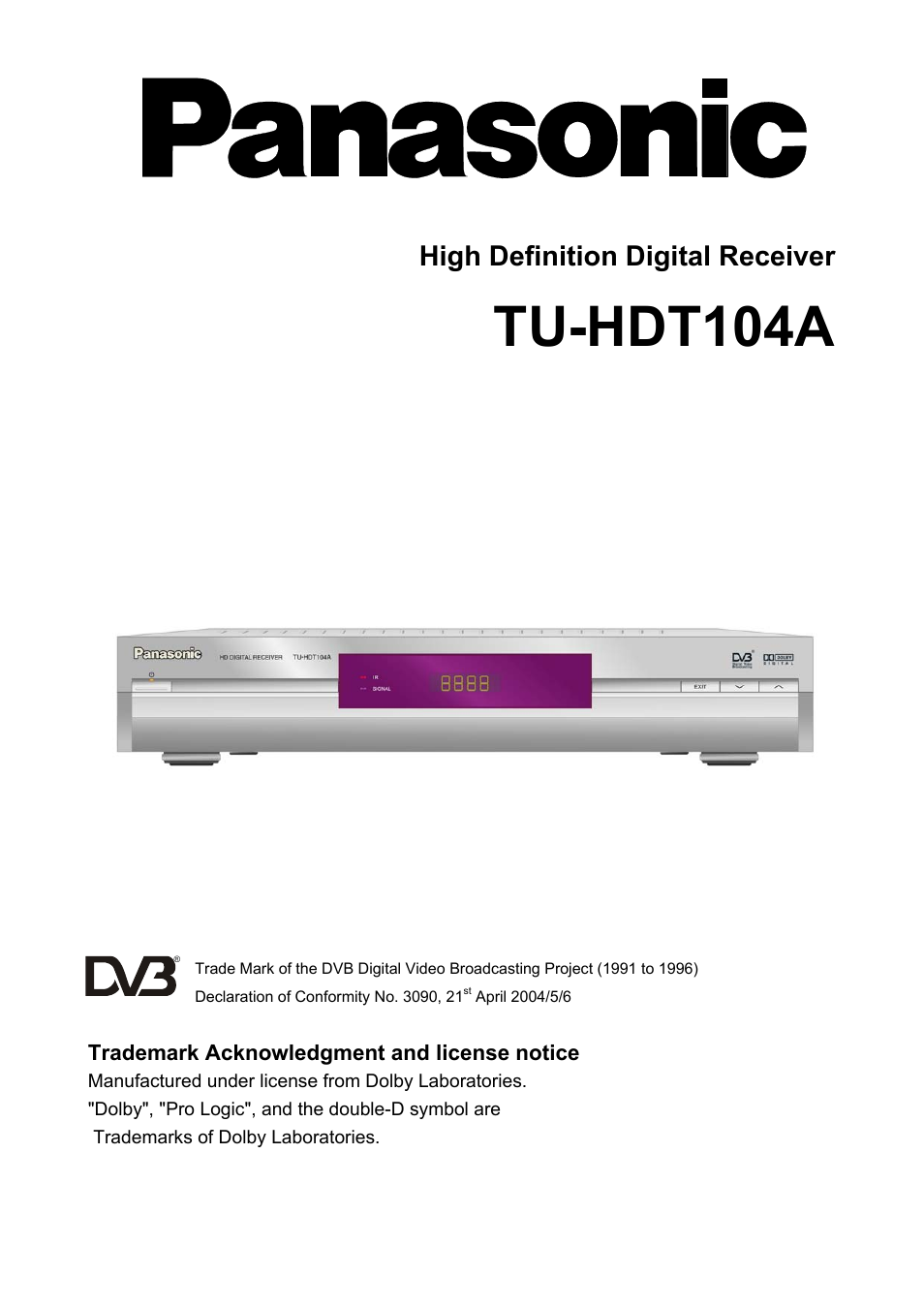 Technicolor - Thomson TU-HDT104A User Manual | 30 pages