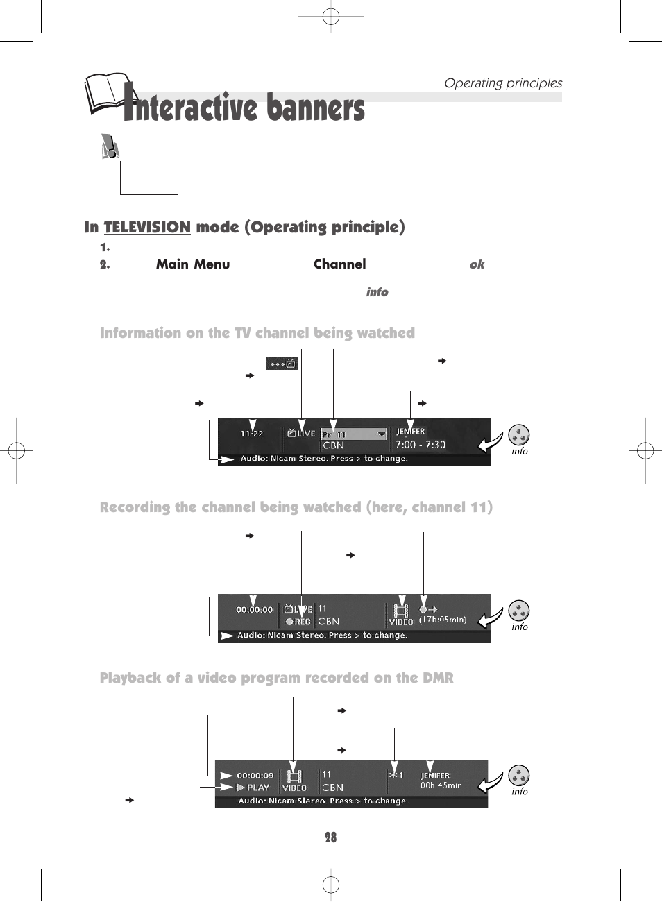 Nteractive banners | Technicolor - Thomson DTH 7000 E User Manual | Page 28 / 60